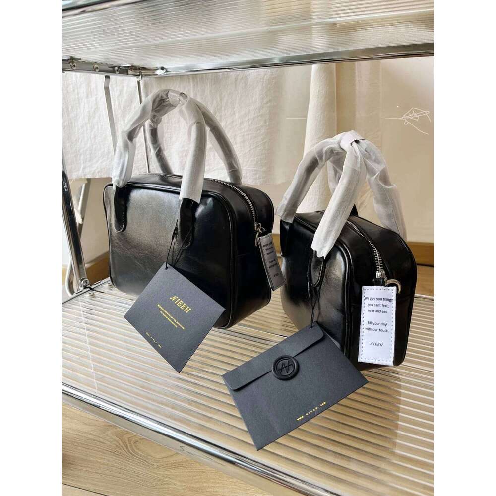 College Sle Genuine Cowhide Leather Small Square Single Shoulder Slant Crossbody Bag Trendy Youth Casual Handbag