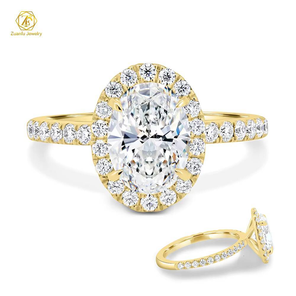 2025 Valentine Gift 925 Sterling Silver Yellow Gold Plated Round Oval Heart Emerald Pear Cut 1CT Moissanite Engagement Ring