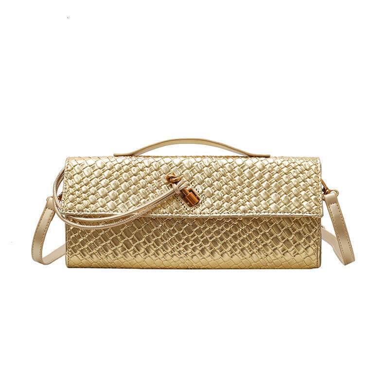 Trendy Bags for Women 2025 New Woven Single Shoulder Soft Leather Evening Vintage Baguette Handheld Crossbody Bag