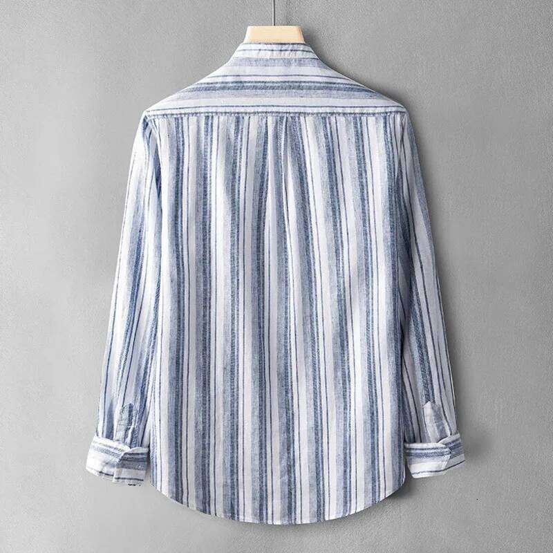Designer Clothing 2025 Designer Clothing Striped Shirt With Chest Pocket Haruku Casual Long Sleeve Slim Fit Breathable Classical Shirts