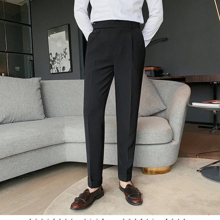 Mens NinePoint TwoPiece Suit Pants Loose Fit Business Casual Straight Leg Lightweight Trousers AntiWrinkle Smooths Your Silh 250731