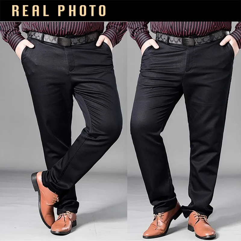 Mens Summer Thick Big Formal Pants Plus Size Seluar Slack Lelaki Elastic Men Business Casual Long Pant Flexible Trousers 250731