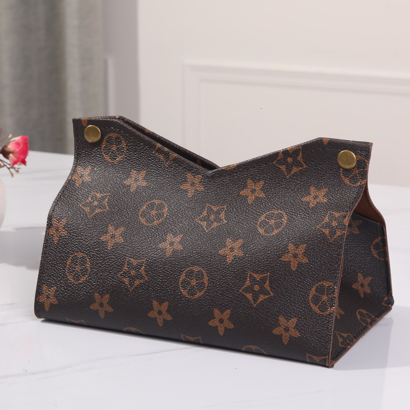 Nordic Style Creative Hotel Home Living Room Desktop Storage Car PU Leather Tissue Box Napkin Holder