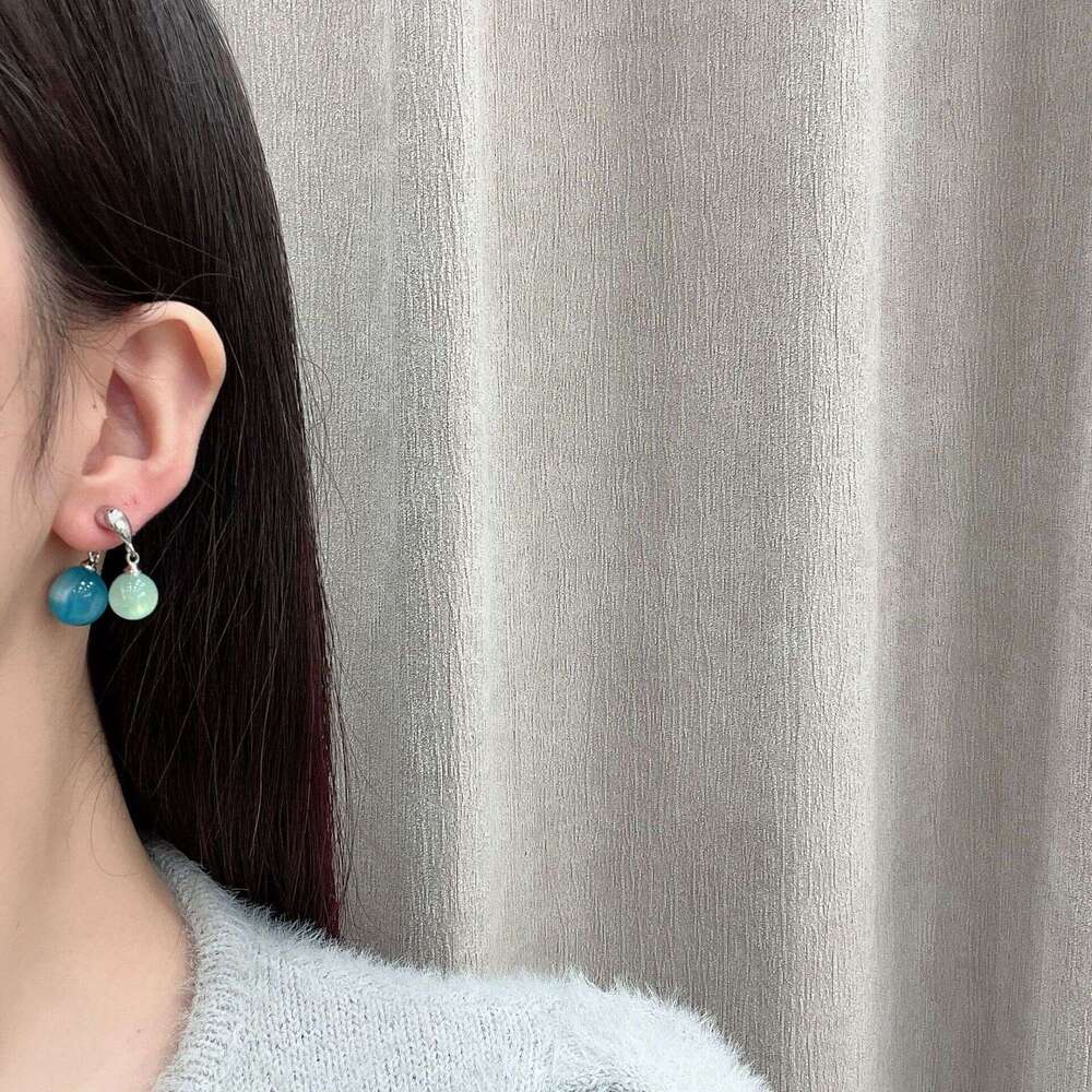 A Two-Way Wear Colorful Zircon Double-Headed Stud Simple Women's 2025 New Earrings 2cf