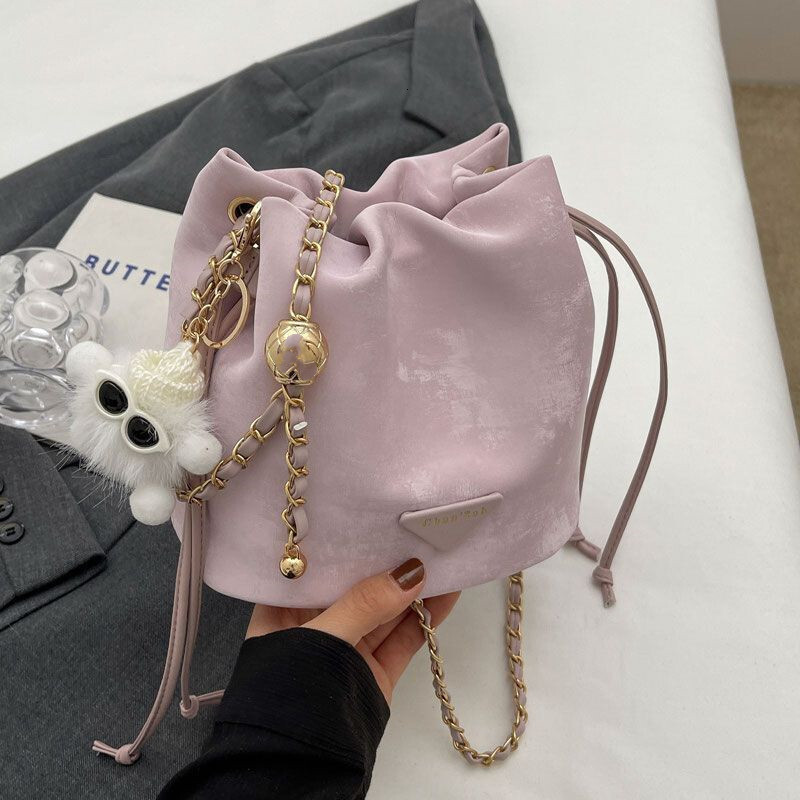 Designer Bag Trendy Niche Drawstring Chain Bag Bucket Bag Luxury Bag Crossbody Bag 2024 New Fashion Versatile Casual Small Bag Tote Bag