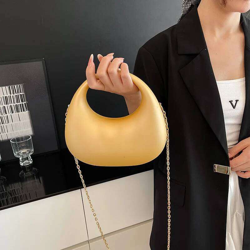 MOODS Elegant Evening Clutch Bags For Women Acrylic Frosted Round Top-Handle Bag Wedding Dinner Party Designer Handbags