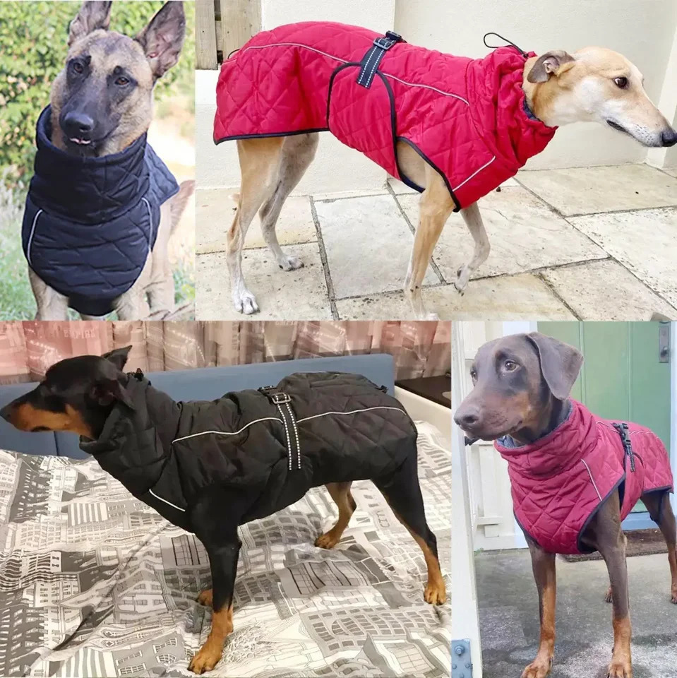 Dog Outdoor Jacket Waterproof Reflective Pet Coat Vest Winter Warm Cotton Dogs Clothing for Large Middle Dogs Labrador 250729