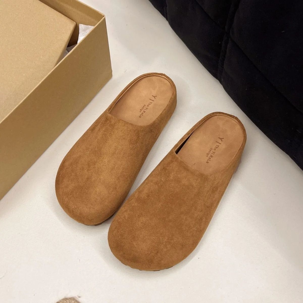 Free shipping designer Boken slippers, thick-soled women's outerwear, spring one-step retro bun, lazy people's height-increasing outerwear