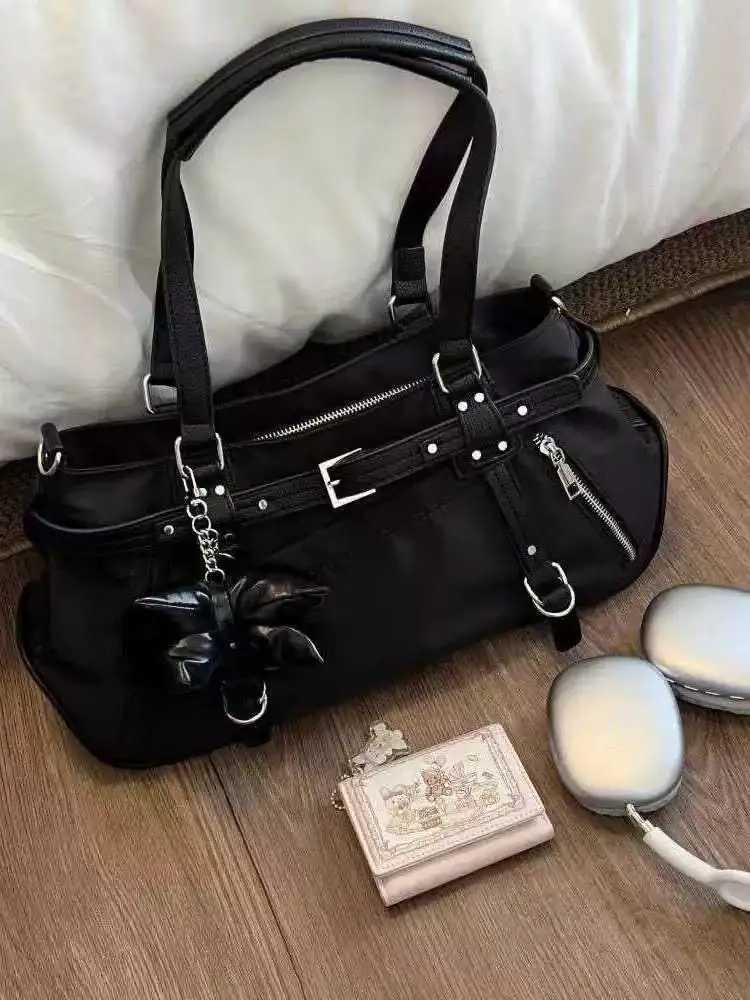 JIAERDI Harajuku Leopard Print Y2k Shoulder Bags Women Hot Nylon Cute Handbag Ladies Vintage Tote Underarm Bag AESThetic Y250730