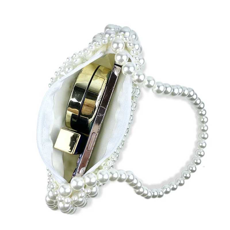 Pearl Bag for Women 2024 New Mobile Phone Crossbody Small Bag Hollow Bead Bag Finished Qipao Handheld One Shoulder Underarm Bag Y250730