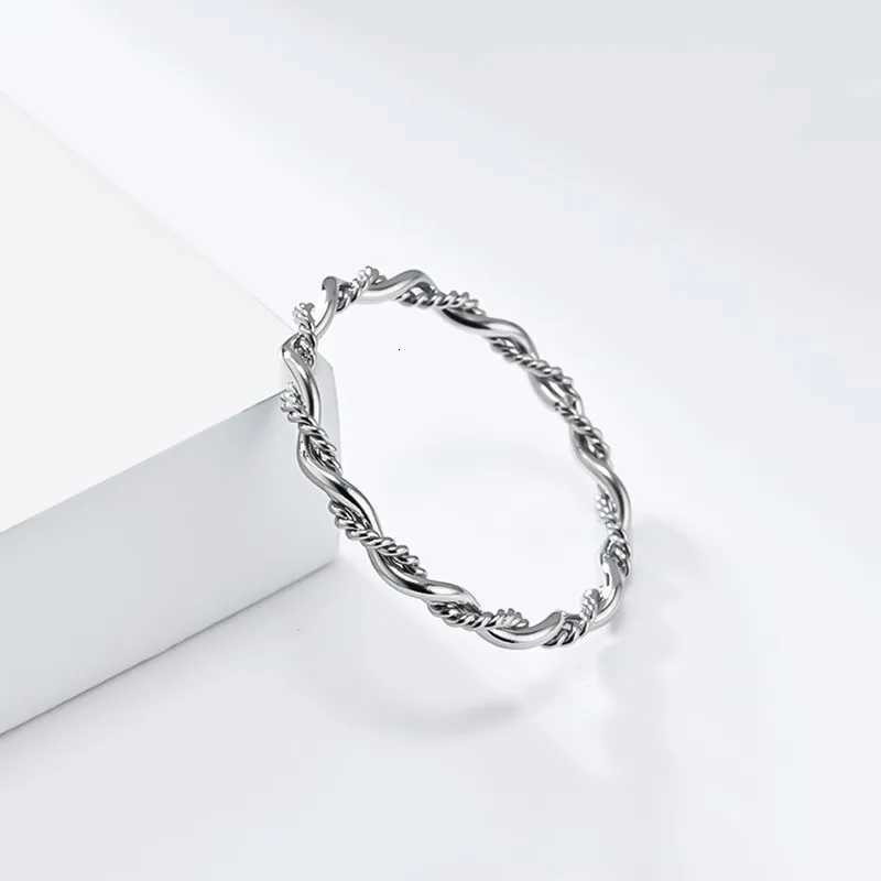2mm Stainless Steel Twist Rope Weaved Ring Wedding Band for Women Girl Size 5-10 y250730