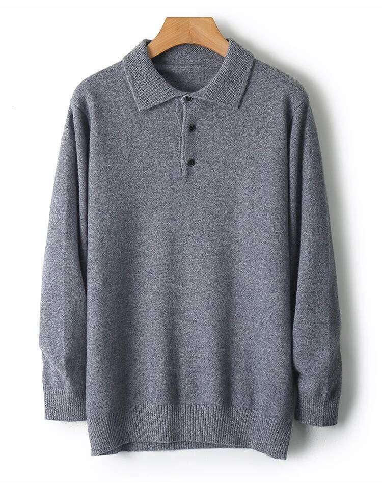 Designer Clothing 2025 Wool Hot Cardigans Men Lapel Pullover Long Sleeve POLO Neck Sweaters Loose Tops Knit Clothing Large Size Shirt