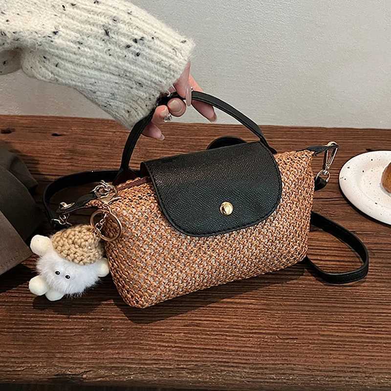 New Straw Braided Shoulder Bag Seaside Beach Holiday Crossbody Bag Summer Braided Small Handbag Womens Single Shoulder Bag Y250730