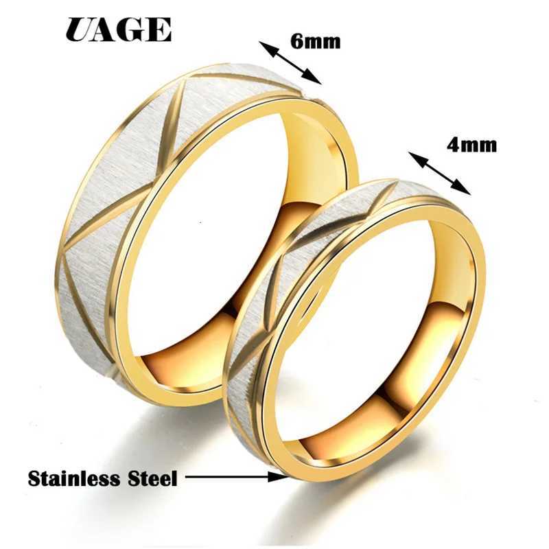 UAGE Simple Couple Titanium Steel Matte Wedding Rings for Women and Men Jewelry Anniversary Marriage Best Fashion Gift y250730