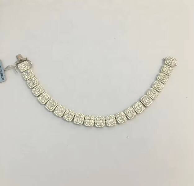 Fashion Trends Iced Out Cluster Cz Small Tennis Chain Rose Gold Necklace for Women