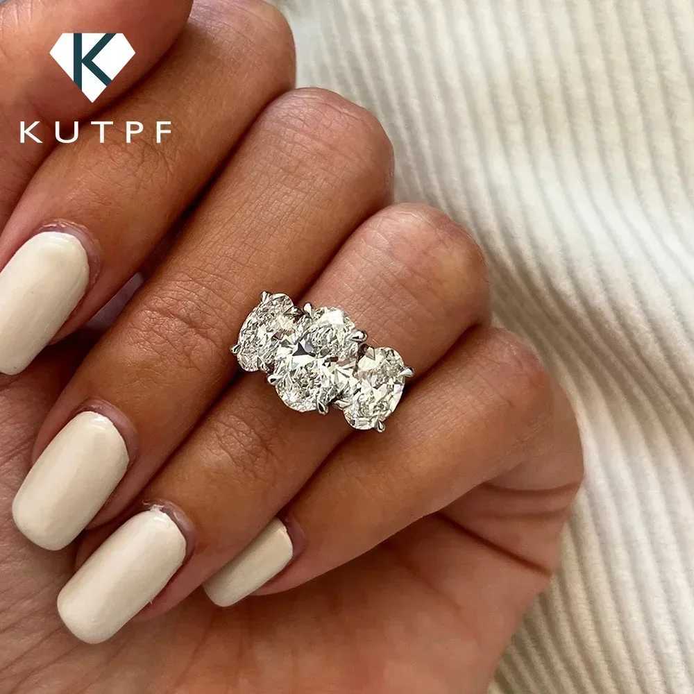 3/6cttw Real Moissanite Engagement Ring with Certificate 3-Stone Oval Cut Diamond Wedding Ring for Women 925 Silver Fine Jewelry y250730