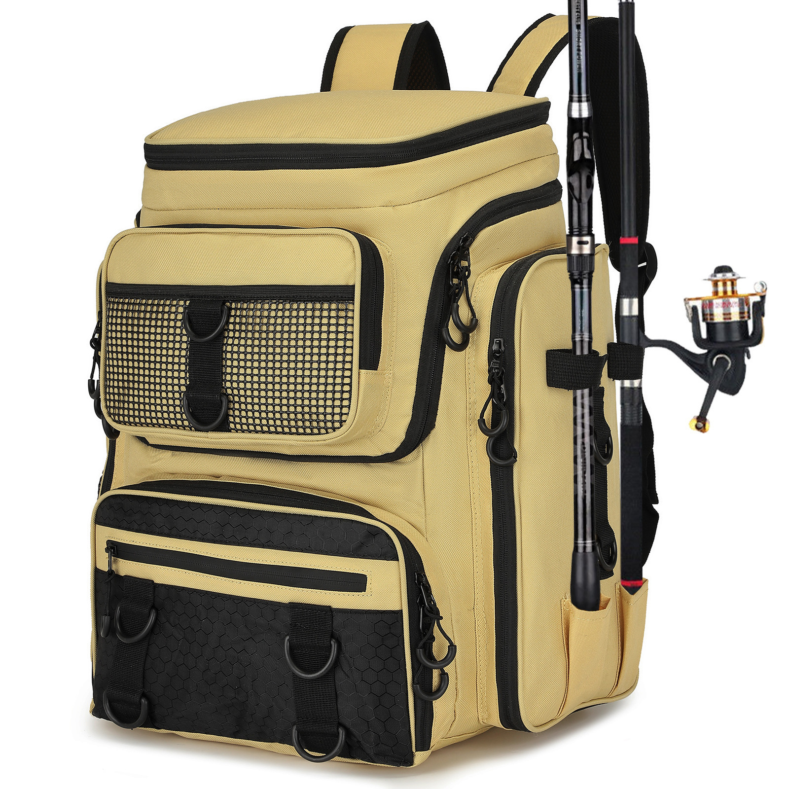New 2024 Outdoor Roada Fishing Backpack Multi functional Fishing Gear Bag Fishing Rod Storage Bag Camouflage Backpack