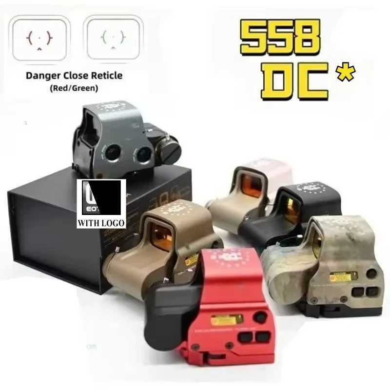 E*T*CH 558 DC* Green Red Dot Holographic Sight Airsoft Hunting W/ G33/G43/G45 3X 5X Magnifier Fit 20mm Rail Mounts QD Lever R250730