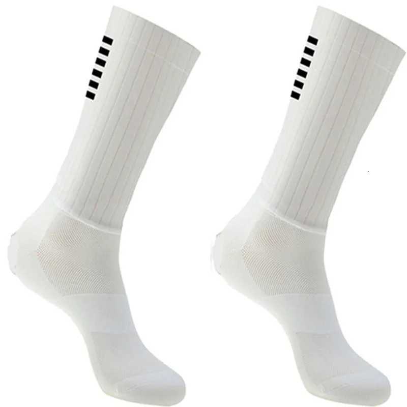 Anti-Slip Silicone Summer Aero Socks Whiteline Cycling Socks Men Bicycle Sport Running Bike Socks Z250731