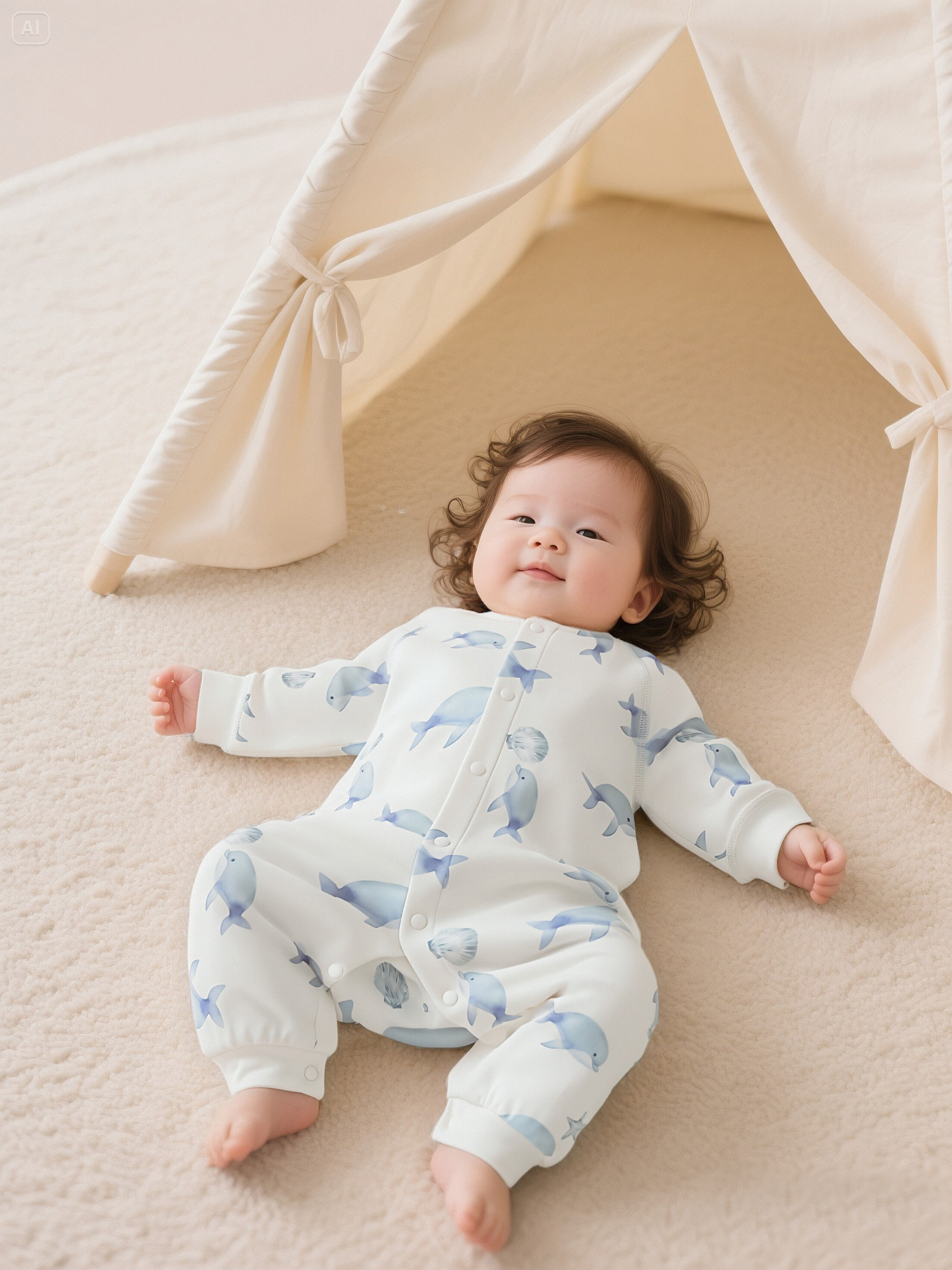 Pure cotton A-type baby jumpsuit newborn home baby clothes baby autumn and winter harem long crawling