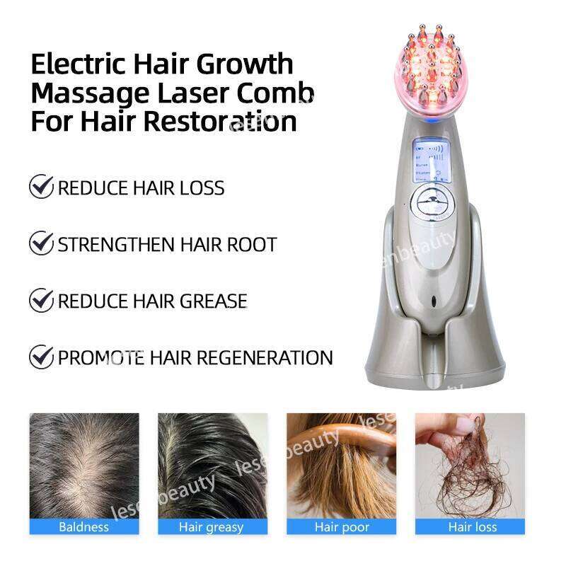 Infrared EMS Vibration Anti-Dropping Massager Scalp Massage Comb Micro-Current Care Hair Loss Treatment Travel Essentials