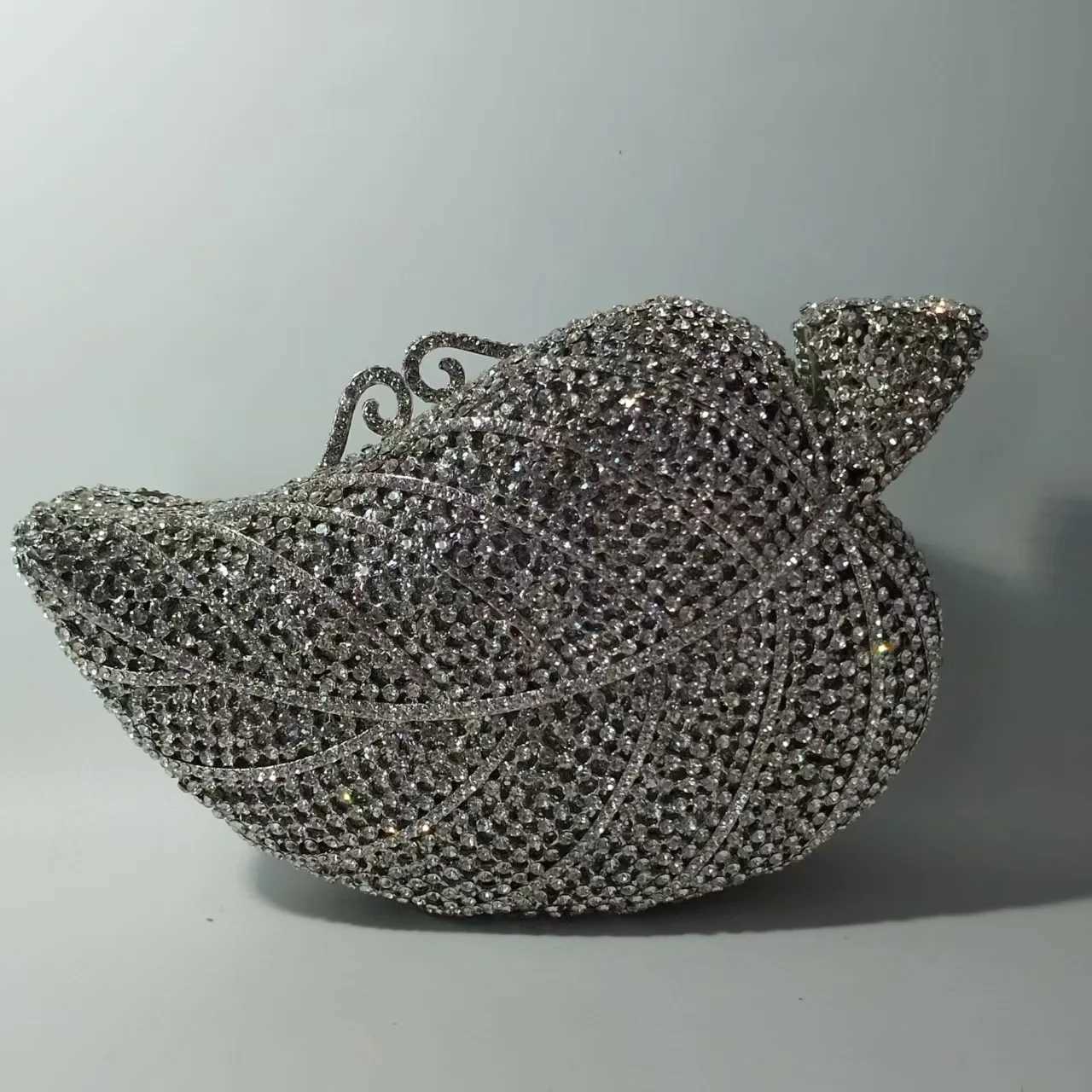 New Gold Leaves Clutch Women Diamond Evening Bag Lady Crystal Wedding Prom Handbags Rhinestone Purses Party Bridal Purses Bags Y250730