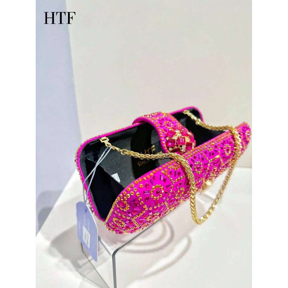 Shiny Dia Evening Glitter Handbag Sequin Decor Novelty Glamorous Prom Portable For Party Girl Bag Wedding Ba