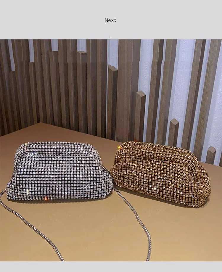 Glitter Cloud Bag Womens Handbag Crystal Shiny Rhinestones Diamond Evening Bag Wedding Party Clutch Purse Shoulder Bags Y2508091