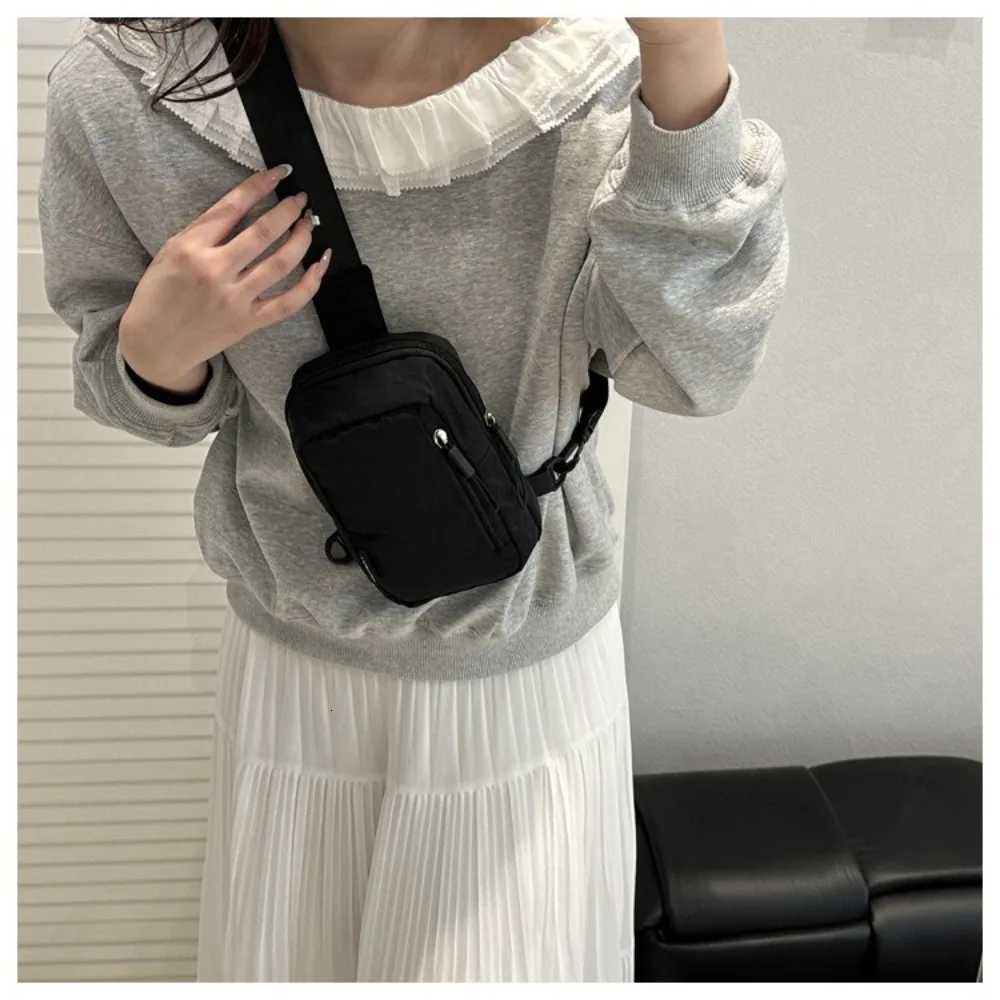 Couple Chest Bag Solid Color Shoulder Bag Adjustable Messenger Bag Phone Bag For Outdoor Travel Korean Style Sports Waist Bag Y250730
