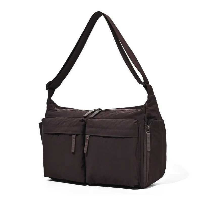Multi-pocket Mens Nylon Crossbody Bags Large Capacity Womens Laptop Bag Waterproof Travel Shoulder Bag Tote Portable Handbags Y250730