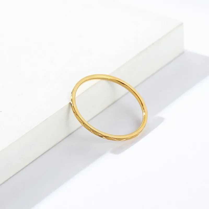 1mm Thin Stackable Knuckle Midi Ring Stainless Steel Faceted Wedding Band for Women Girl Size 3-10 y250730