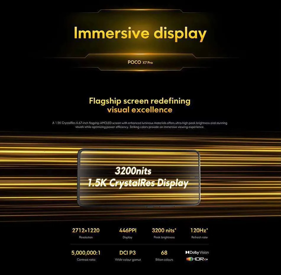 phone POCO X7 Pro 5g Smartphone16+512GB Edition Dimensity 8400- Ultra 6.7 1.5K AMOLED 120Hz 6000mAh 90W Charging 50MP Camera US warehouse