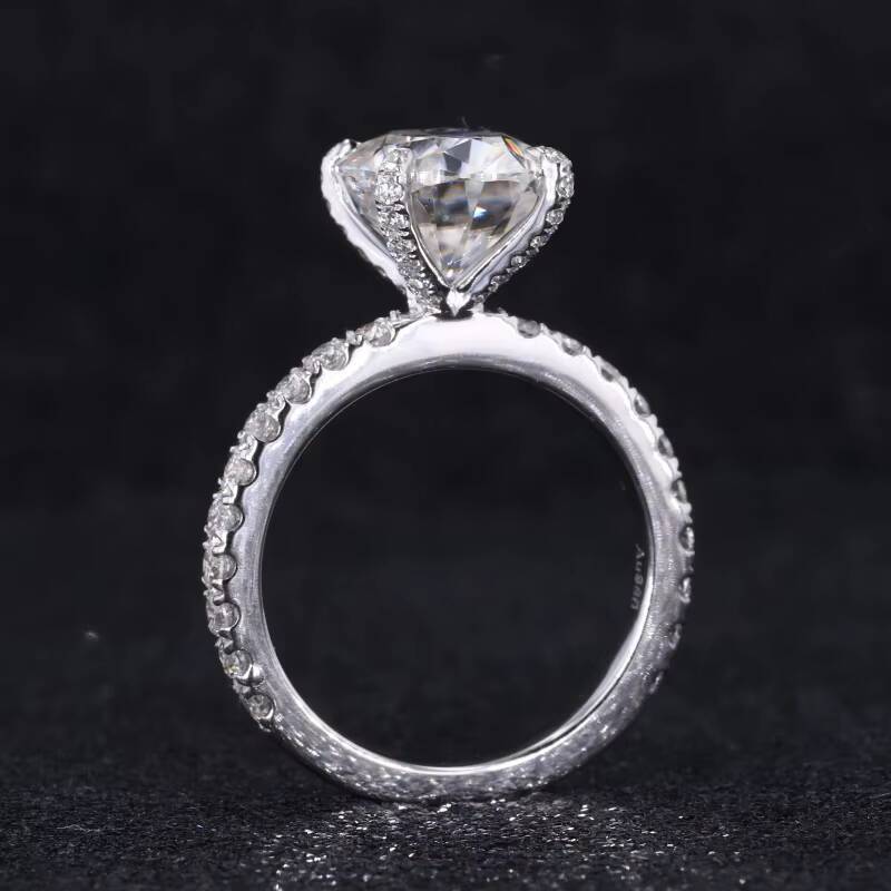 Starsgem Custom Made 14kt White Solid Gold 3 Ct Oval Brilliant Cut Moissanite Engagement Ring