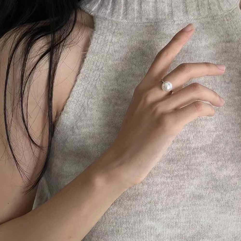 Monkton Real S925 Sterling Silver 6mm/8mm Freshwater Pearl Rings for Women Simple Adjustable Wedding Rings Fine Jewelry y250730