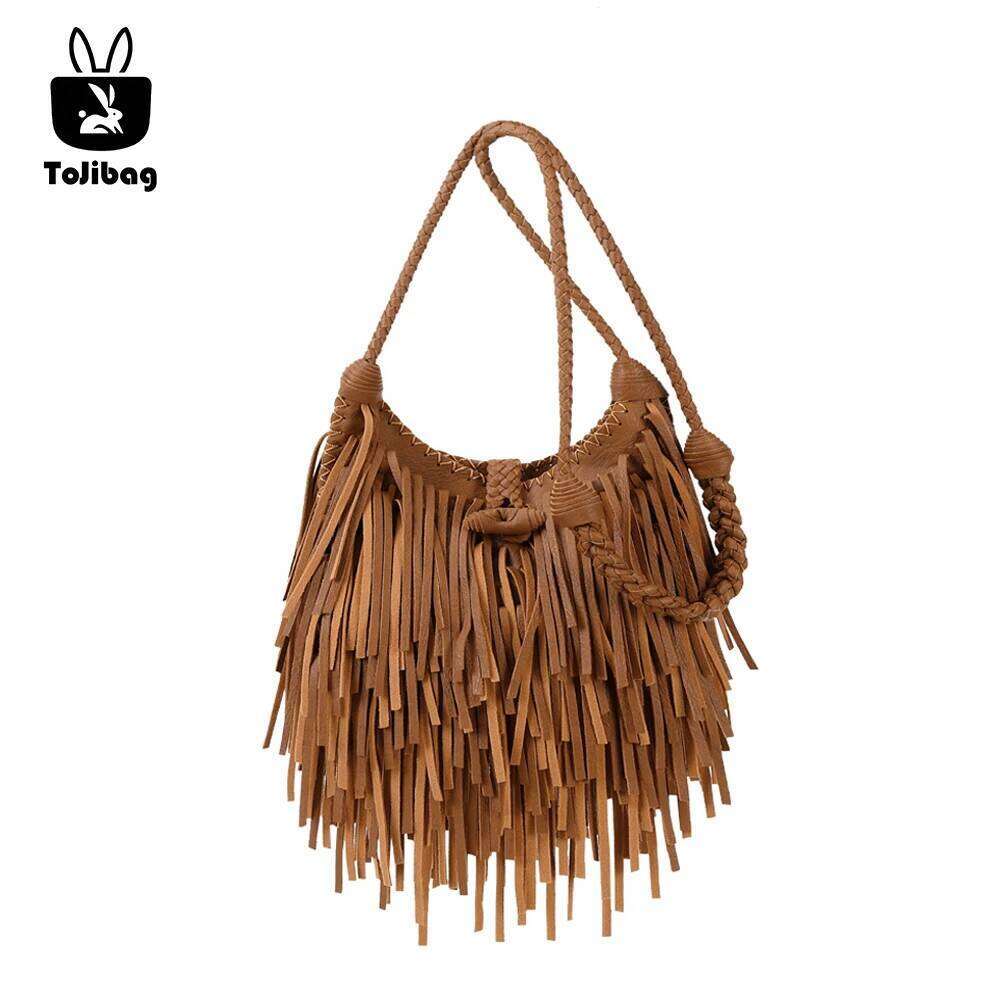 Long Tassel Design Women Crossbody Bags Soft PU Leather Female Shoulder Weave Messenger Sling Bag Small Bolsa Feminina