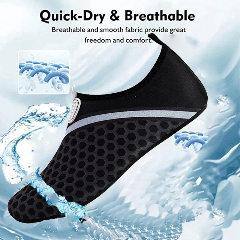 Men Water Aqua Shoes Women Swimming Sneakers Barefoot Sandals Beach Wading Flats Unisex Breathable Quick Dry Footwear 250725