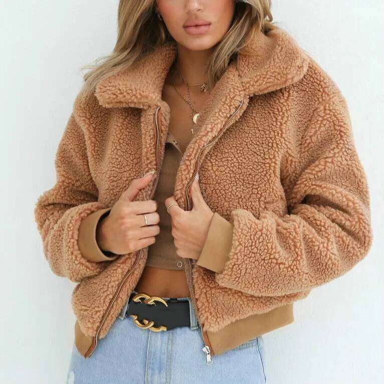 2020 New Winter Fashion Women Solid Color Fluffy Long Sleeve Jackets Female Ladies Warm Outerwear Cardigan Coat Outwear 4 Colors