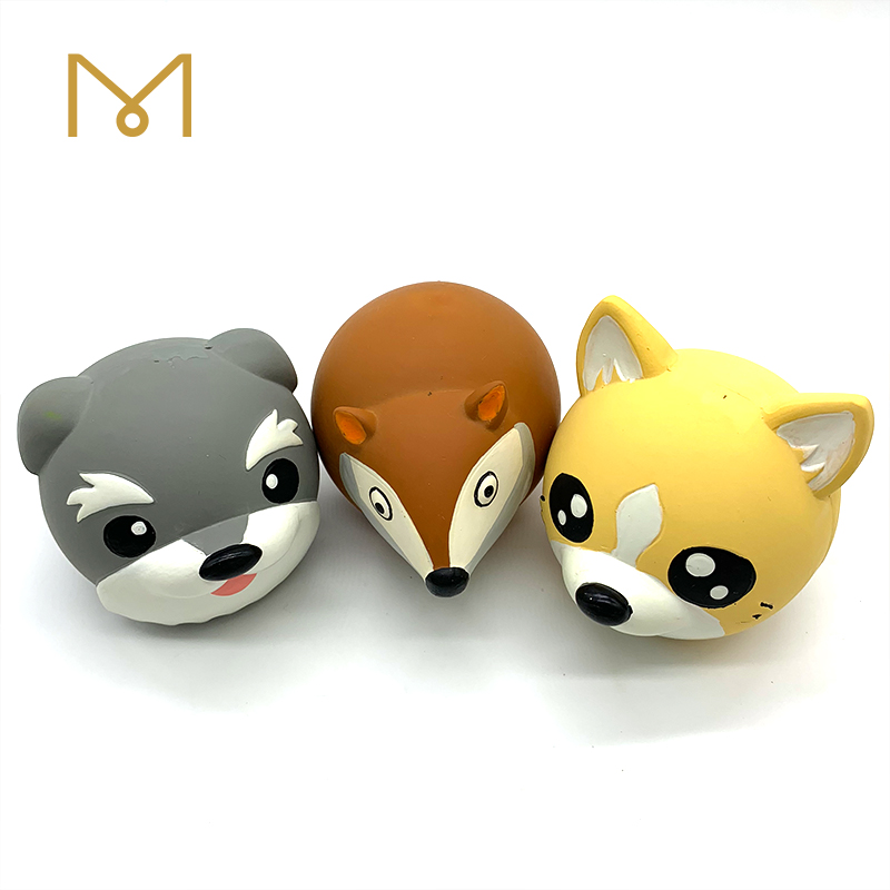 Latex Animal Ball Pet Toy Natural Rubber Bouncy Squeaky Dog Puppy Toy 5pcs/Pack