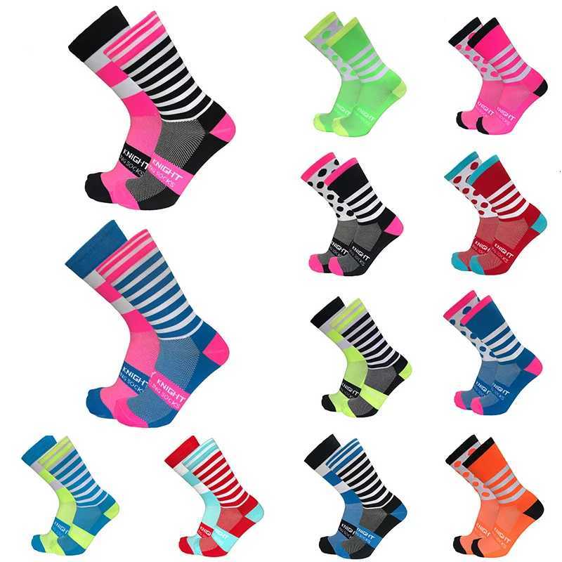 New Stripe Dot Cycling Socks Top Quality Professional Brand Sport Breathable Bicycle Sock Outdoor Racing Running Socks Z250731