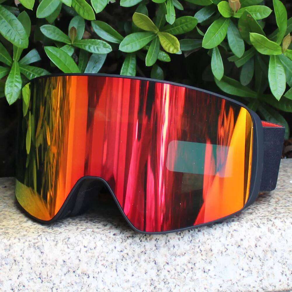 Uv400 Magnetic Double Layer Polarized Lens Skiing Anti-Fog Snowboard Goggles For Men Women Ski Glasses Eyewear Set