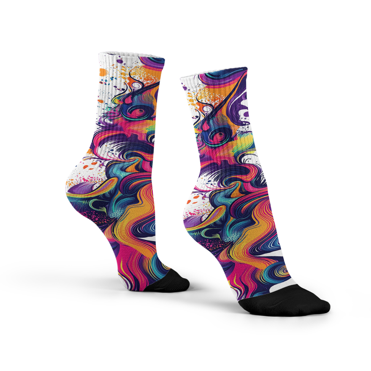 Colorful Psychedelic Swirl Unisex Tube Sock C125