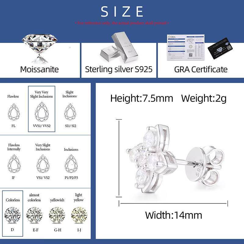 New Design Wedding Gift Hypoallergenic 925 Silver Women Moissanite Stud Earring Bling Luxury Diamond Earrings