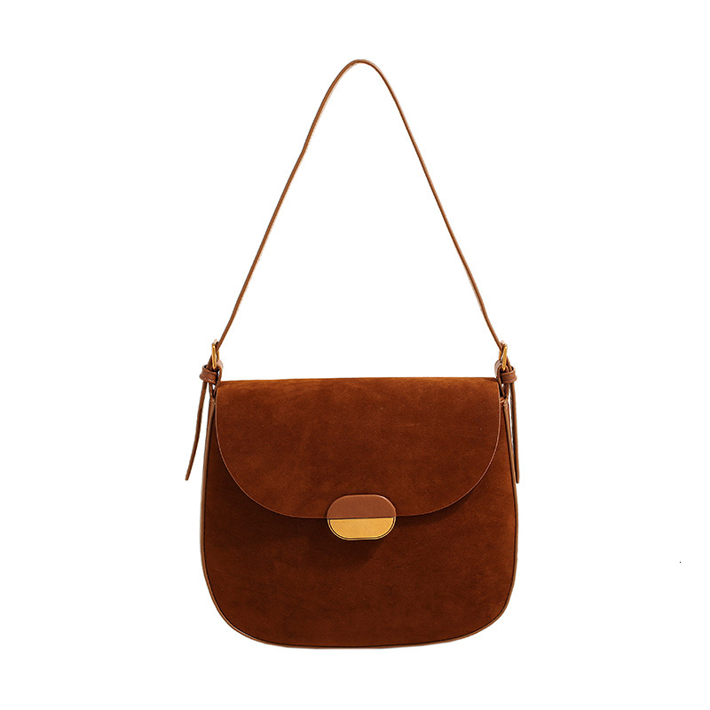 Single Shoulder for Women, Underarm Large Capacity Women's Bag, 2024 New Model, Niche Versatile Suede Leather Crossbody Saddle Bag ddmymoon
