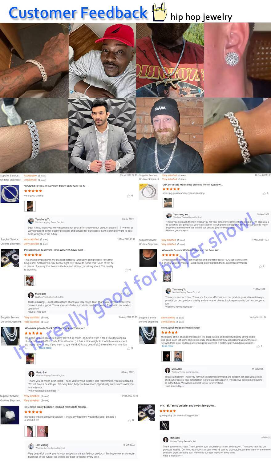 Fashion Design 2Rows Moissanite Diamond Silver Cuban Link Necklace/bracelet Chain for Rapper Hiphop Jewelry