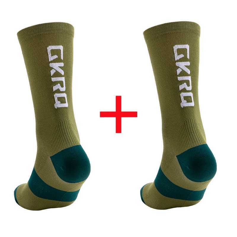 2pairs GKRQ New Cycling Socks Bike Nurse Compression Road Bike Running MTB Knee-high White Sports Funny Brand Black Z250731