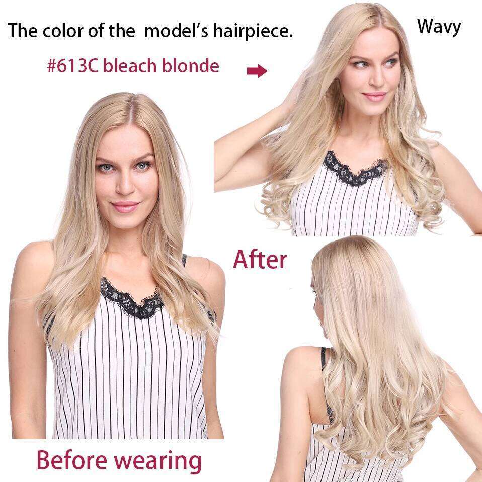 BENEHAIR Synthetic Invisible Wire No Clips In Secret Fish Line Hairpieces Extensions Fake Hair For Women