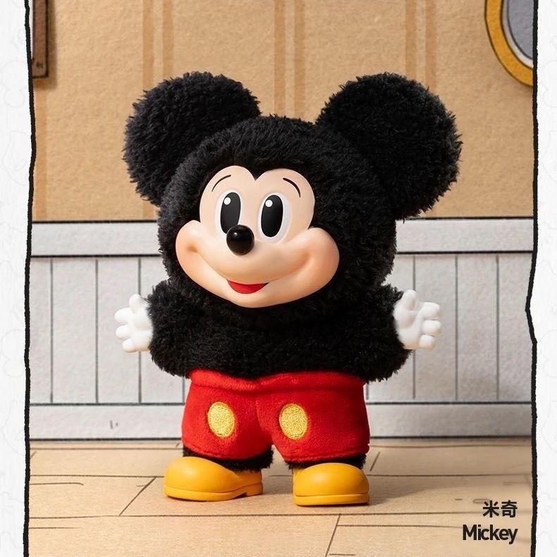 Disney Genuine Pop Mart Mickey Family Cute Together Keychain Series Blind Box Vinyl Doll Anime Figure Decoration customized Kid Gift Y250609