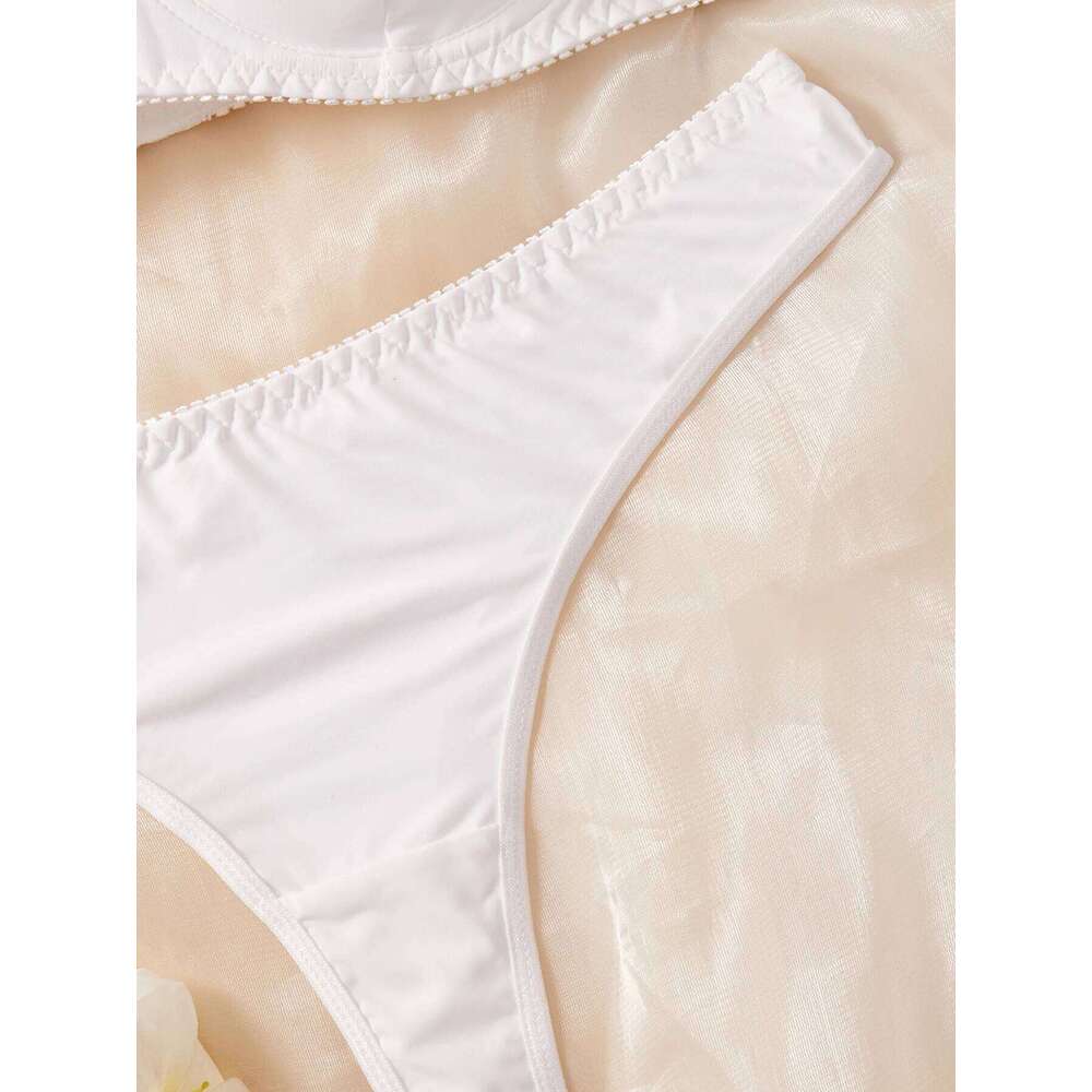 Ladies Smooth Comfortable Thin Women Sexy Nightwear Inner Solid Color Sleep Underwear Bra Set