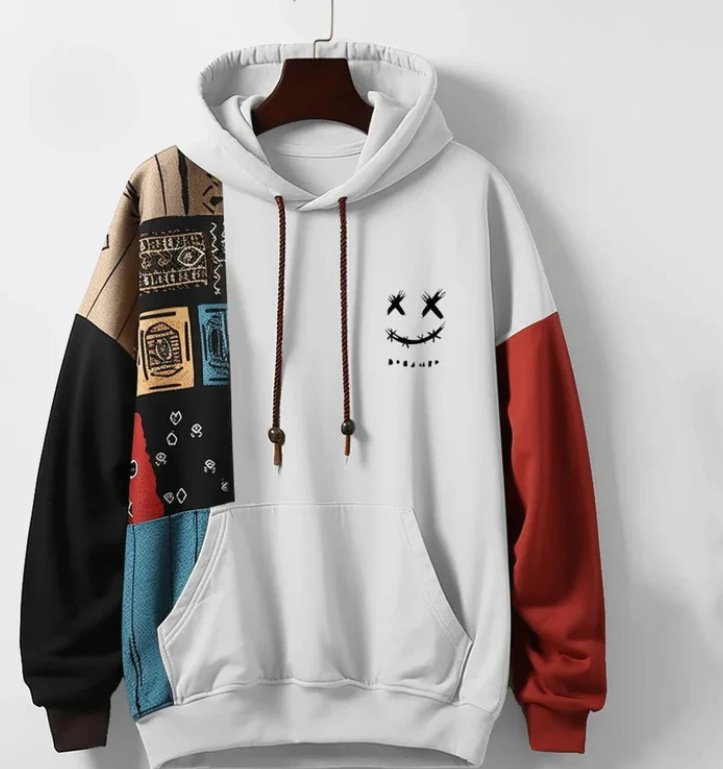 Ethnic Pattern Patchwork Print Hoodies 3D For Men Retro Long Sleeve Sweatshirt Fashion Street Hoody Pullover Oversized Tops