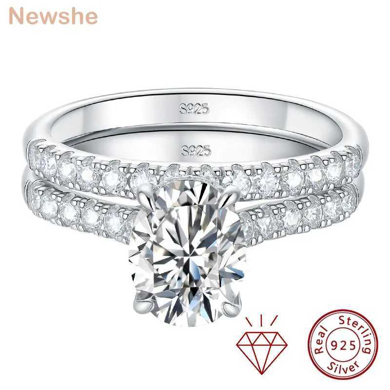 2Ct Oval Moissanite Wedding Rings Set for Women D color VVS1 925 Sterling Silver Luxury Engagement Ring y250730